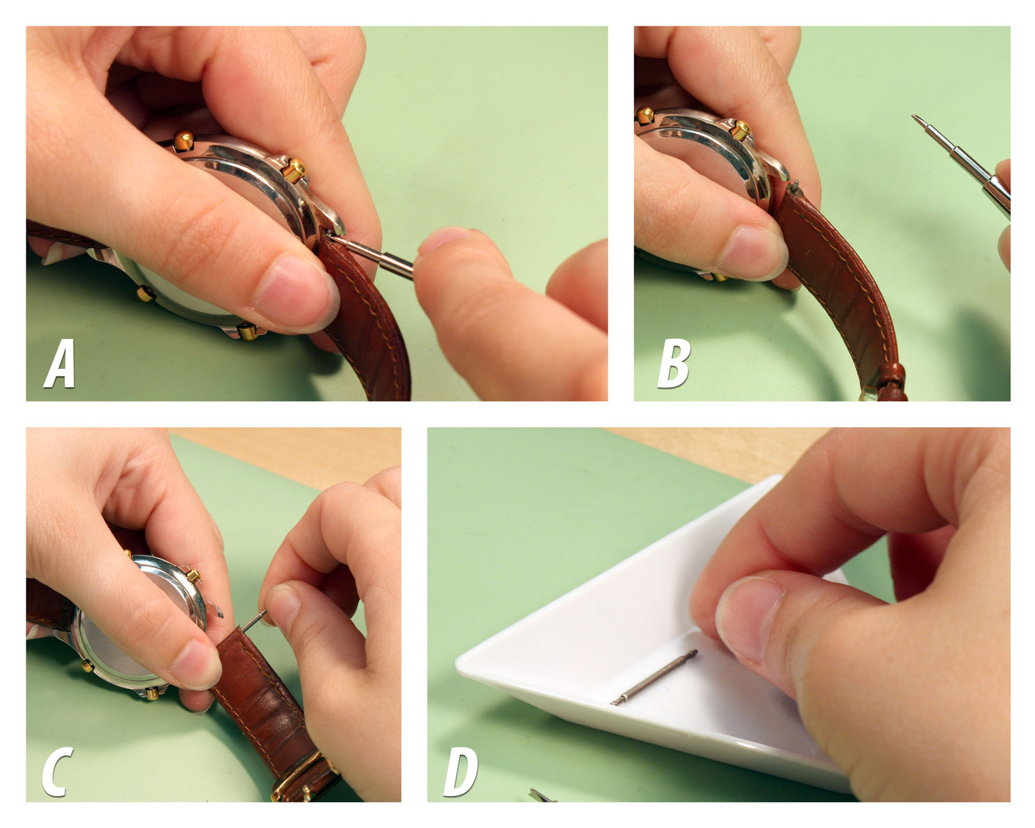 How to Change a Leather Watch Band Spring Bar Style without Holes on