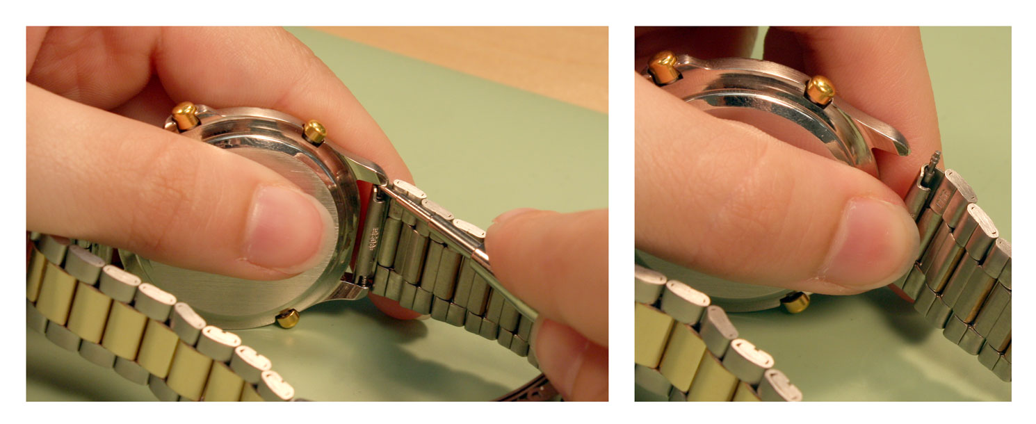 How to Change a Metal Watch Band Spring Bar style without Holes on