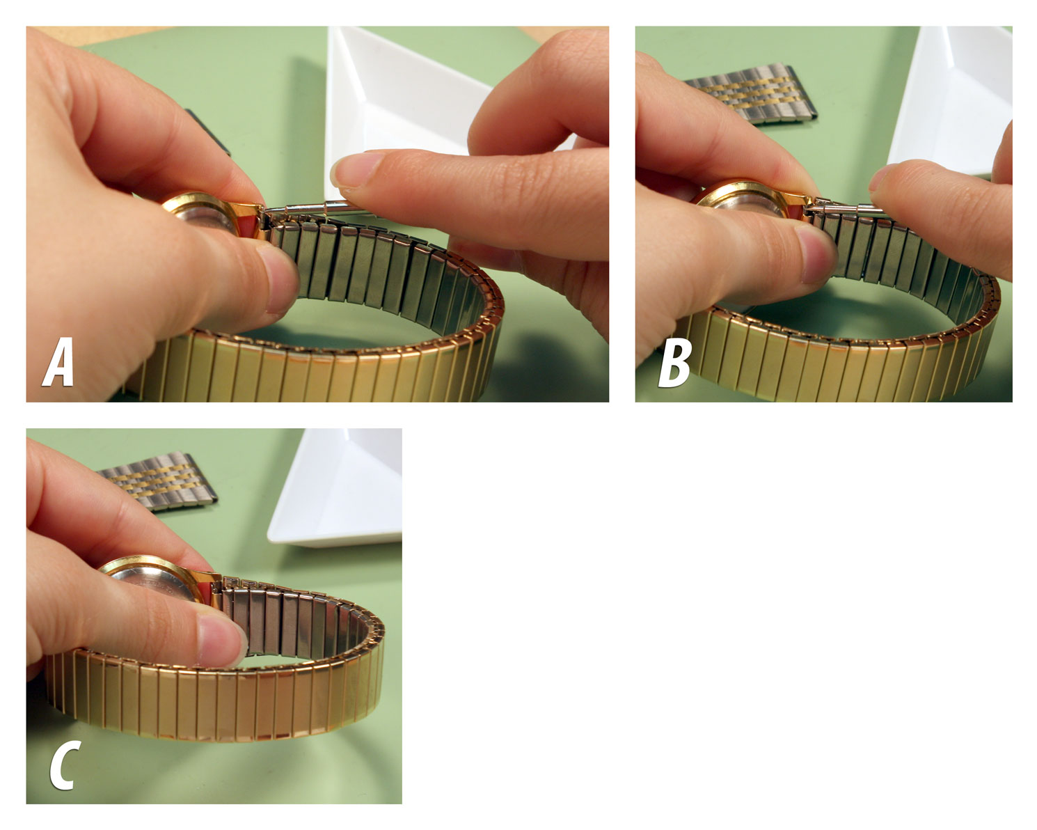 How to Change a Metal Watch Band Spring Bar Style with Holes on the